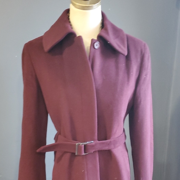 Armani Exchange Cashmere Blend  Plum  Pea  Coat  Size S - Picture 3 of 16